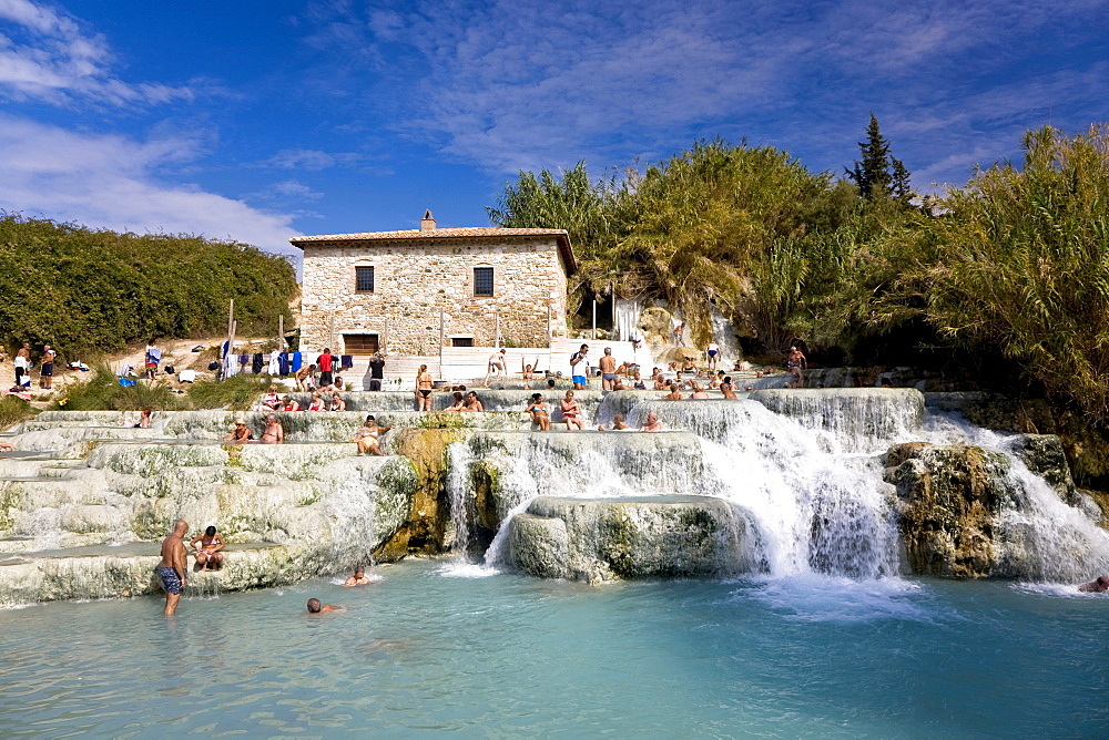 Thermal spring in Saturnia with sulphur-containing water of the Monte Amiata Manciano Toskana Italien