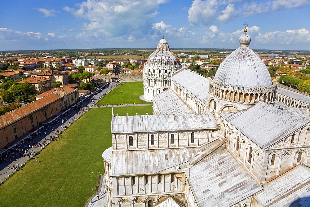 Baptistry and Cathedral Piazza dei Miracoli Pisa Tuscany Italy