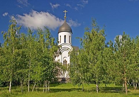 Small Church at the National Memorial Place, Omsk at the Rivers of Irtisch and Omka, Omsk, Sibiria, Russia, GUS, Europe,