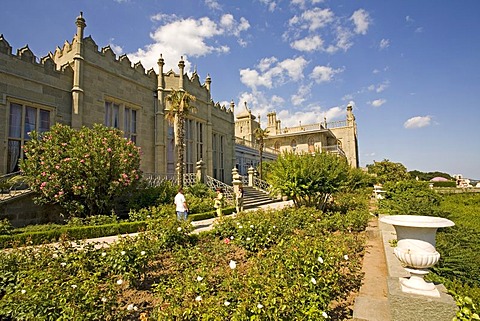 Park at the Voroncov Palace, Jalta, Crimea, Ukraine, South-Easteurope, Europe,