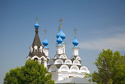 Towers of the Mary annunciation convent. Murom, Russia