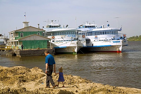 Passenger ships, river Oka, Murom, Russia