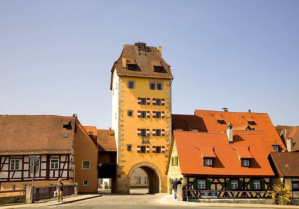 Wassertor (water gate), Hersbruck, Upper Franconia, Bavaria, Germany, Europe