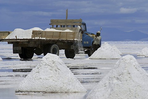 Salt excavation, Salar de Uyuni, Bolivia