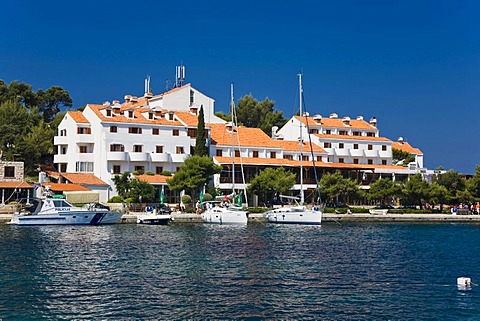 Port and Hotel Odisej, Pomena, Mljet Island, Dubrovnik-Neretva, Dalmatia, Croatia, Europe