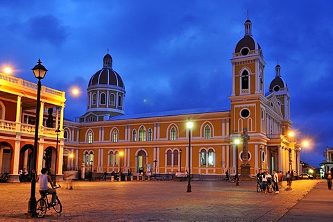 Cathedral at night, Granada, Nicaragua, Central America