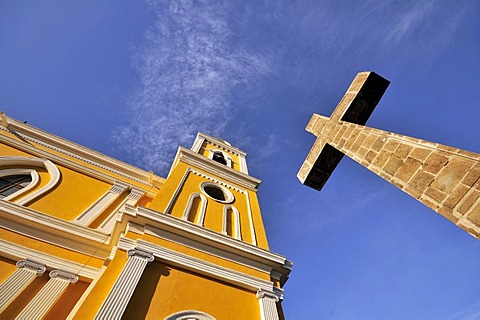 Stone Cross outside the Cathedral, Granada, Nicaragua, Central America