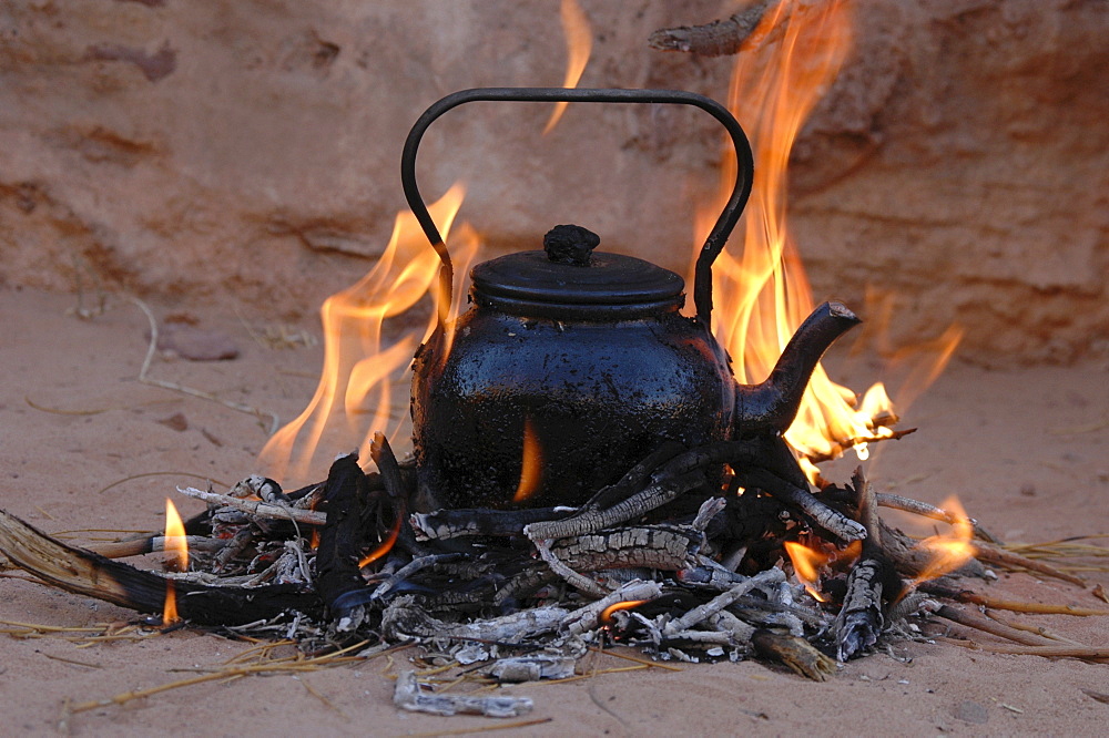 Teapot on the fire, Wadi Rum, Jordan