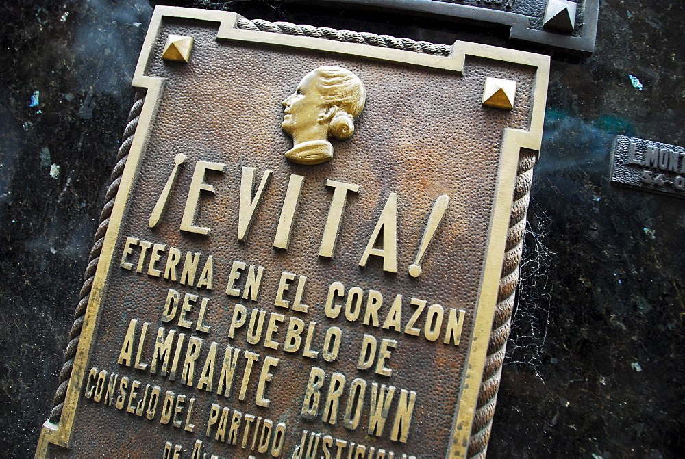 Tomb of Eva Peron at Recoleta cementary, Buenos Aires, Argentina