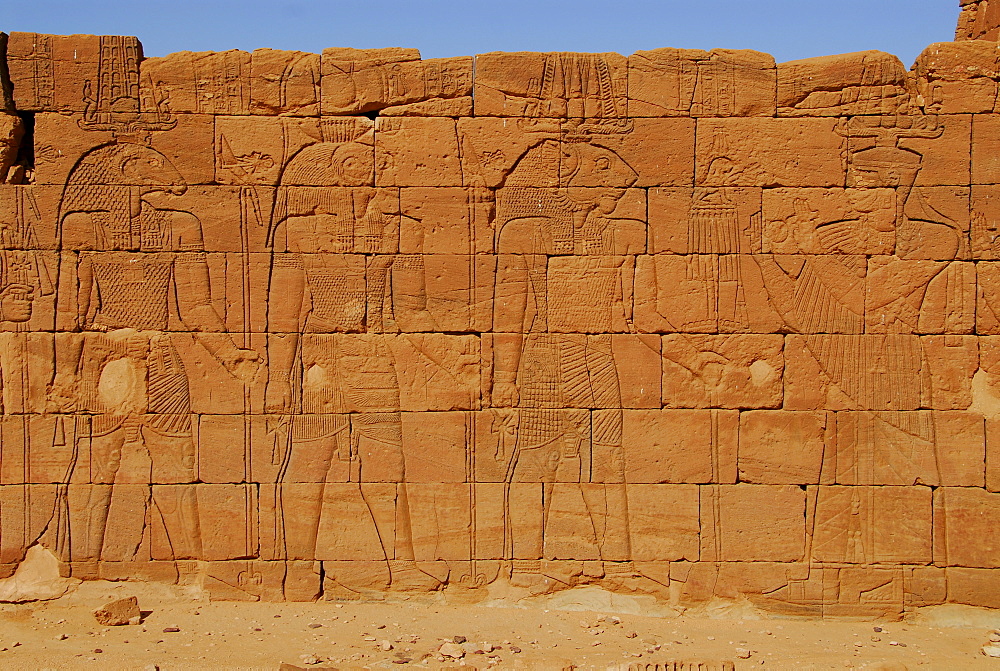 Lion Temple featuring etchings of the Lion-god Apedemak, Naga, Sudan, Africa