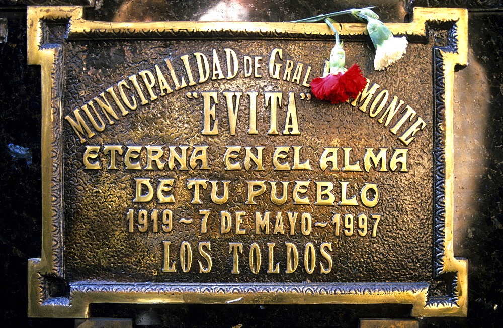 Eva Peron's grave, Evita, Recoleta Cemetery, Buenos Aires, Argentina