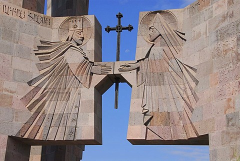 Portal at the entrance of the monastery at Echmiadzin, headquarters of the Armenian Church, Echmiadzin, Armenia, Asia