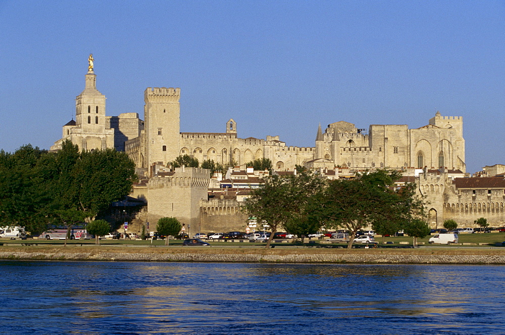 Papal Palace at Rhone River in Avignon, Provence, France