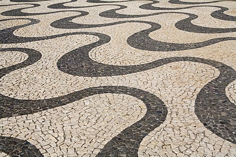 Paving stone with pattern, Santa Cruz, Madeira, Portugal