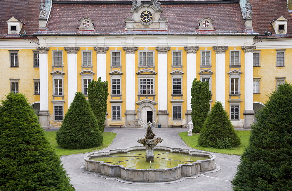 Adlerbrunnen at inner courtyard in St. Floria, St. Florian, Upper Austria, Austria