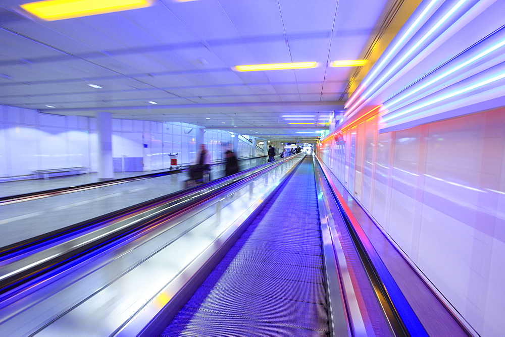 Moving walkway (moveator) at Munich International Airport, Munich, Bavaria, Germany