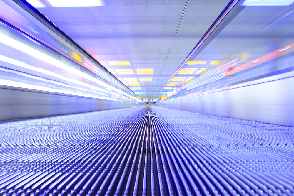 Moving walkway (moveator) at Munich International Airport, Munich, Bavaria, Germany