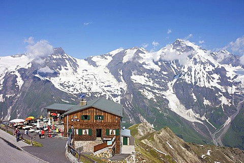 Edelweisshut on Mt Edelweiss-Spitze, Grossglockner High Alpine Mountain Road, Hohe Tauern National Park, Salzburg, Austria, Europe