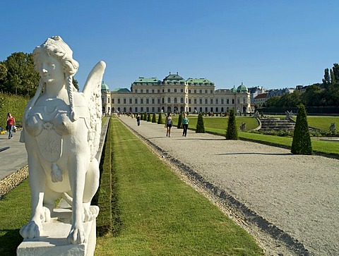 Sphinx in front of the Belvedere Palace, Vienna, Austria, Europe