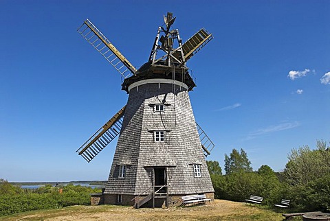 Windmill at Benz, Usedom island, Mecklenburg Western Pomerania, Germany, Europe