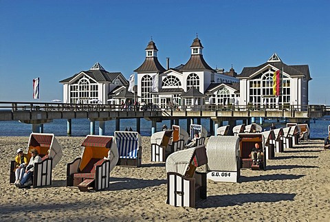 Pier at the Baltic Sea at Sellin, Ruegen island, Mecklenburg Western Pomerania, Germany, Europe