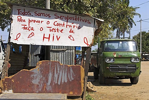 Graffiti calling to aids test, Maputo, Mozambique, Africa