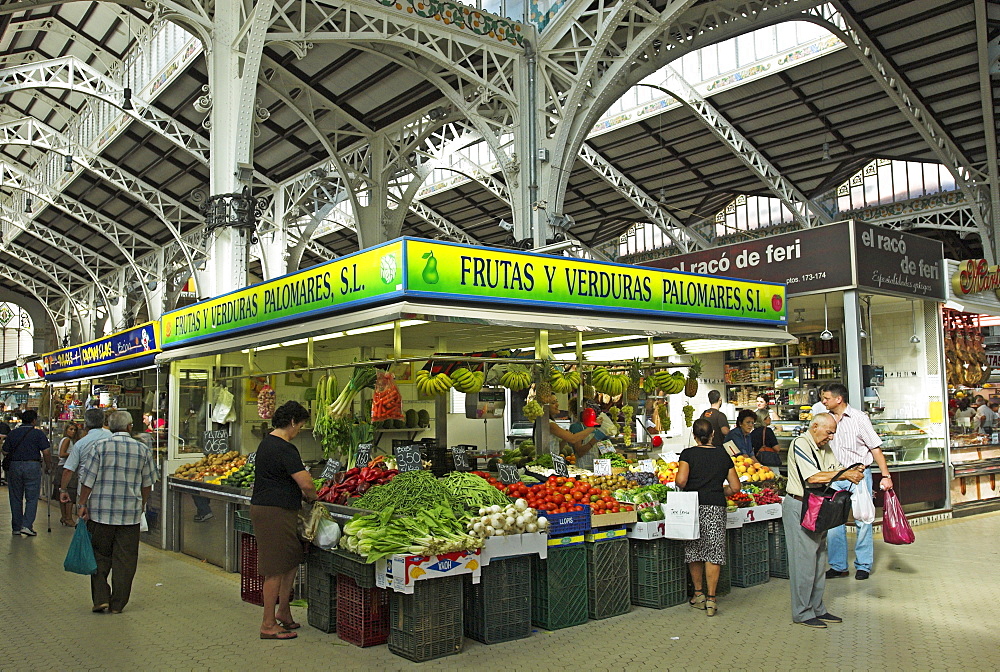 Central market in the city of Valencia, Spain, Europe