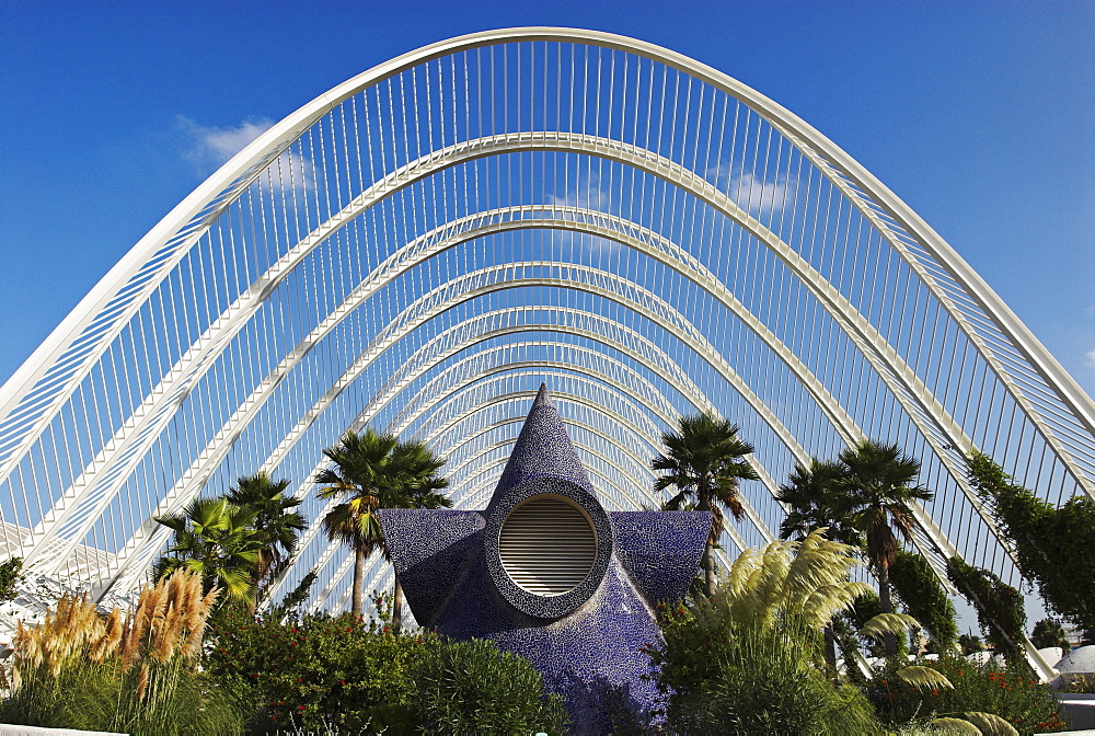 Promenade inside the Umbracle, City of Arts and Sciences, City of Valencia, Spain, Europe