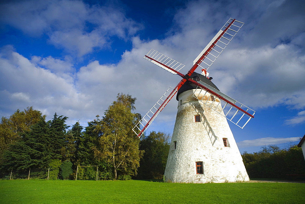 Dutch Windmill, Kirkemollen, Pedersker, Bornholm, Denmark, Europe