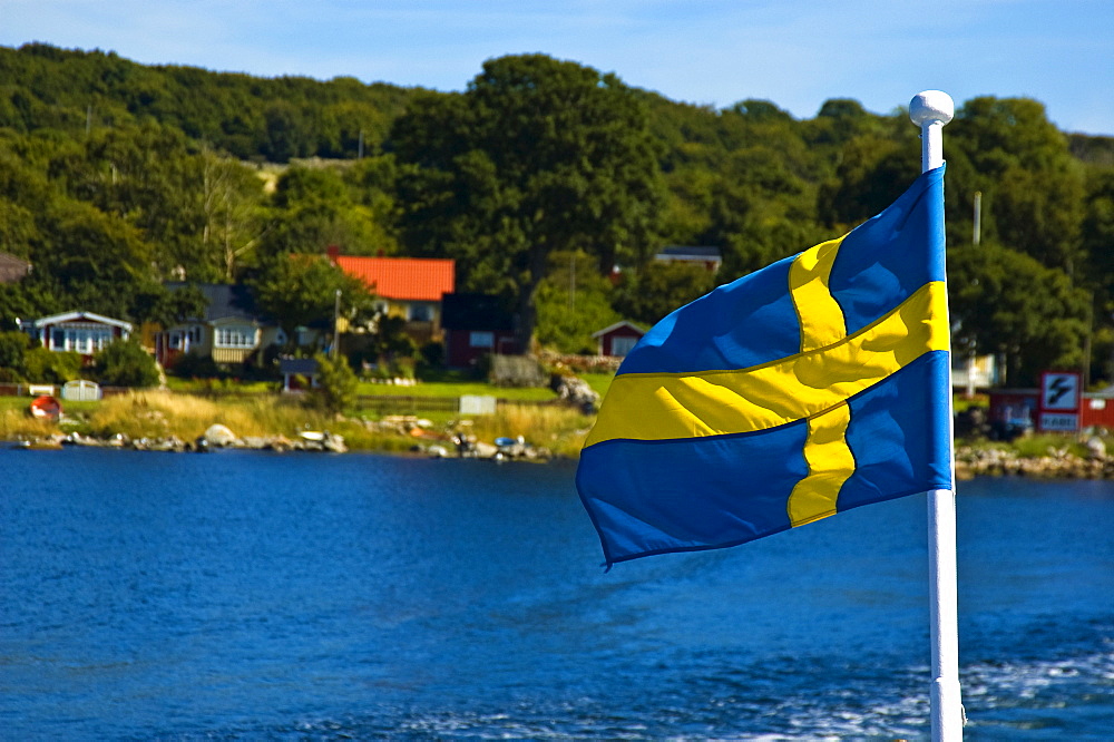 Swedish flag, Hano, Sweden, Scandinavia, Europe