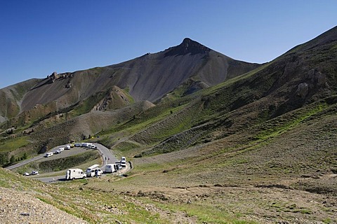 Fans waiting for the arrival of the 2006 Tour de France on the Col d'Izoard, France