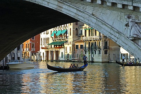 Under the Rialto Bridge Venice Italy