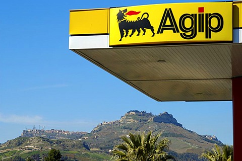 Petrol station near Enna Sicily Italy