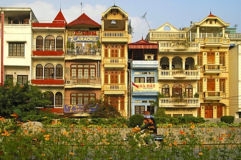 Renovated French-style shop-houses, Hanoi, Vietnam