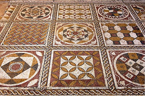 Ancient mosaics, Roman Villa Silini, Villa Sileen, Leptis Magna Libya