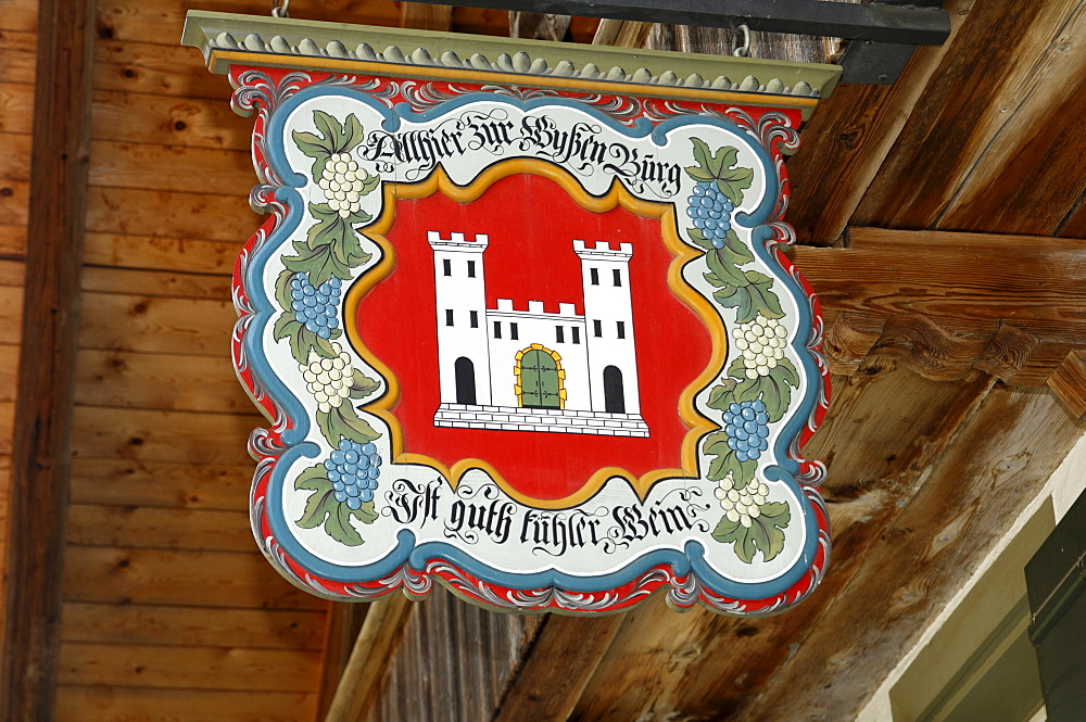 A restored inn sign, Oberwil, Simmental, Switzerland