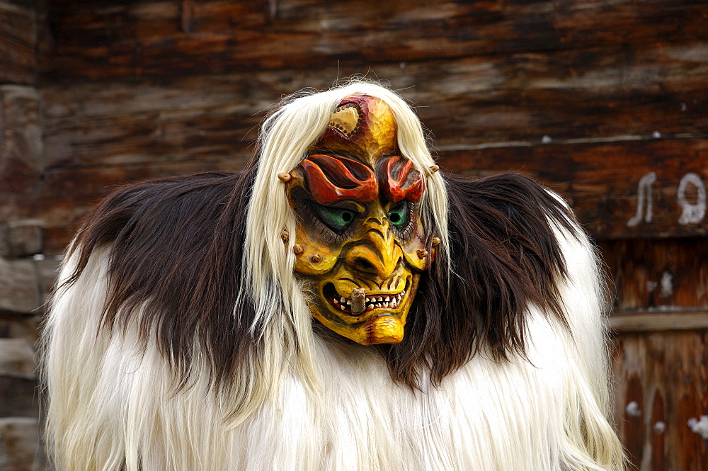 Tschaeggaetae, Carnival masks, Wiler, Loetschental, Valais, Switzerland