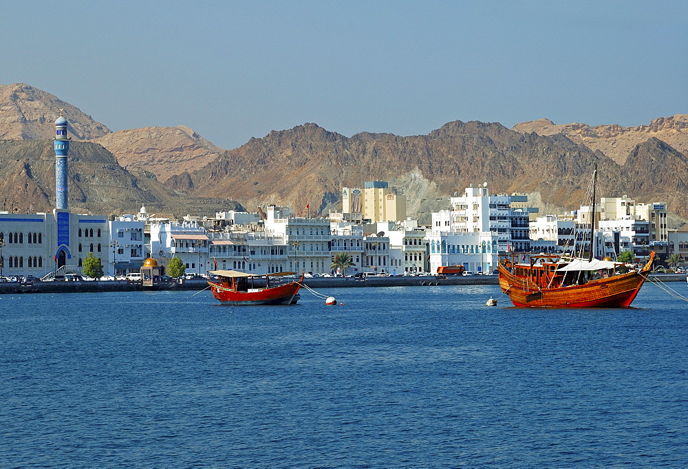 View of the Muttrah district of Muscat, Oman, Middle East