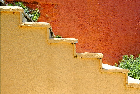 Orange stairs, Fiscardo, Kefalonia, Ionian Islands, Greece