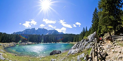 Karer lake (Lago di Carezza) Latemar, Dolomites, South Tyrol, Italy