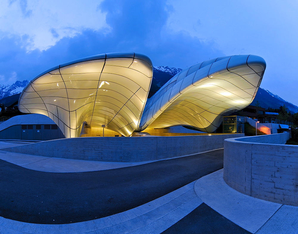 Hungerburgbahn Railway, summit station designed by stararchitect Zaha Hadid, Innsbruck, Tyrol, Austria, Europe