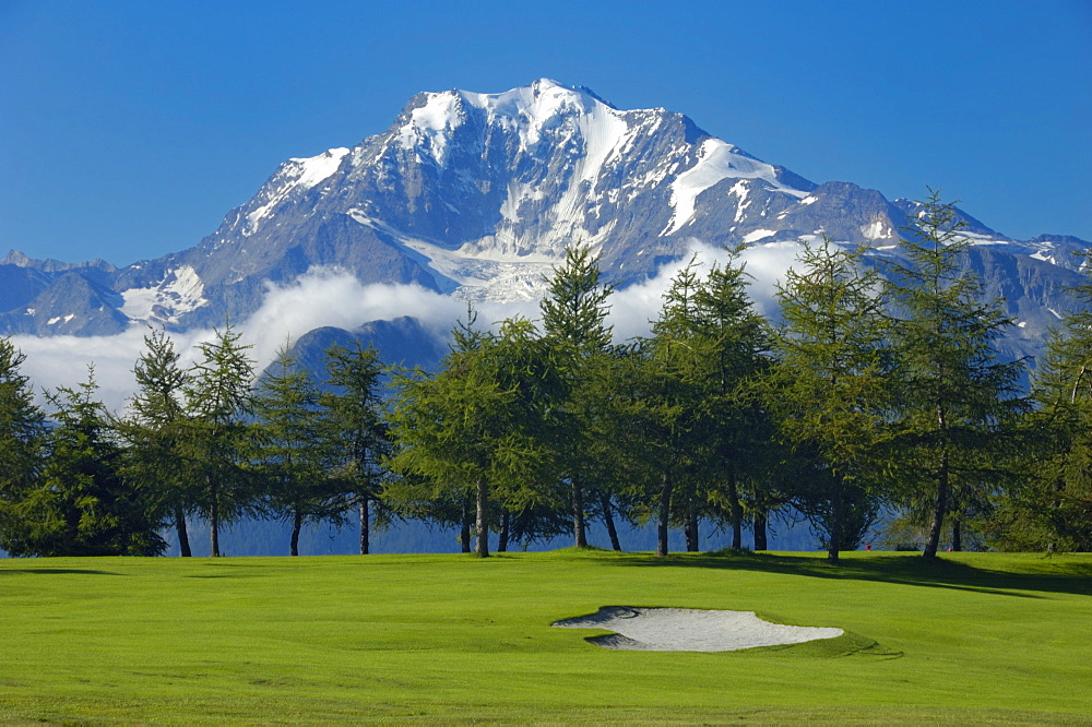 Golf course Riederalp, Valais, Switzerland, Europe