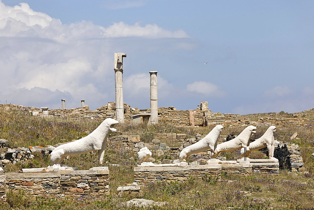 Archaic statues of lions, Delos, Greece