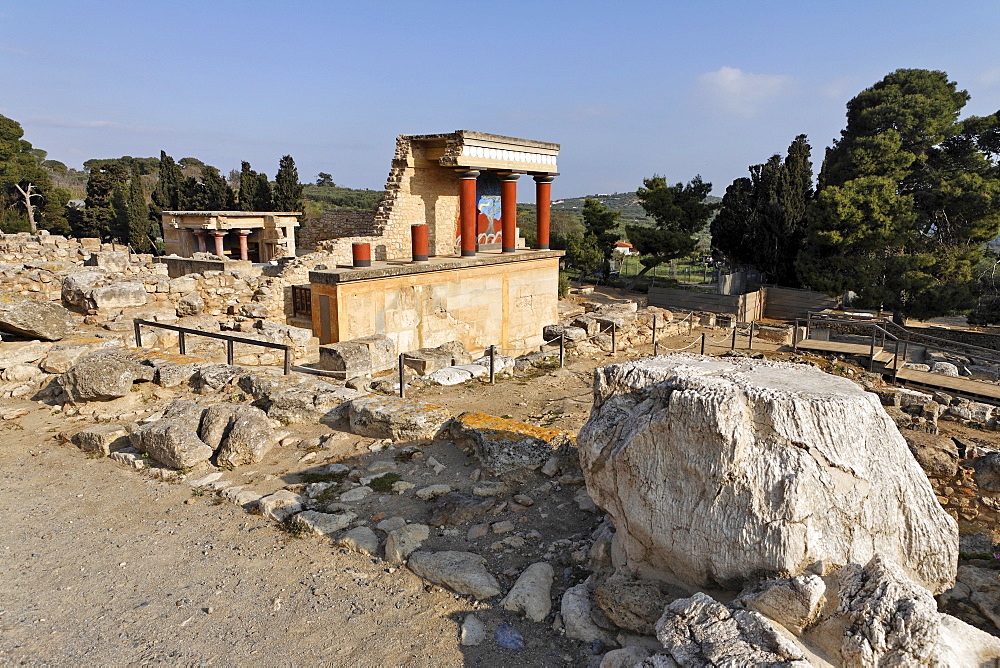 Northwest entrance to the Palace of Knossos, Crete, Greece, Europe