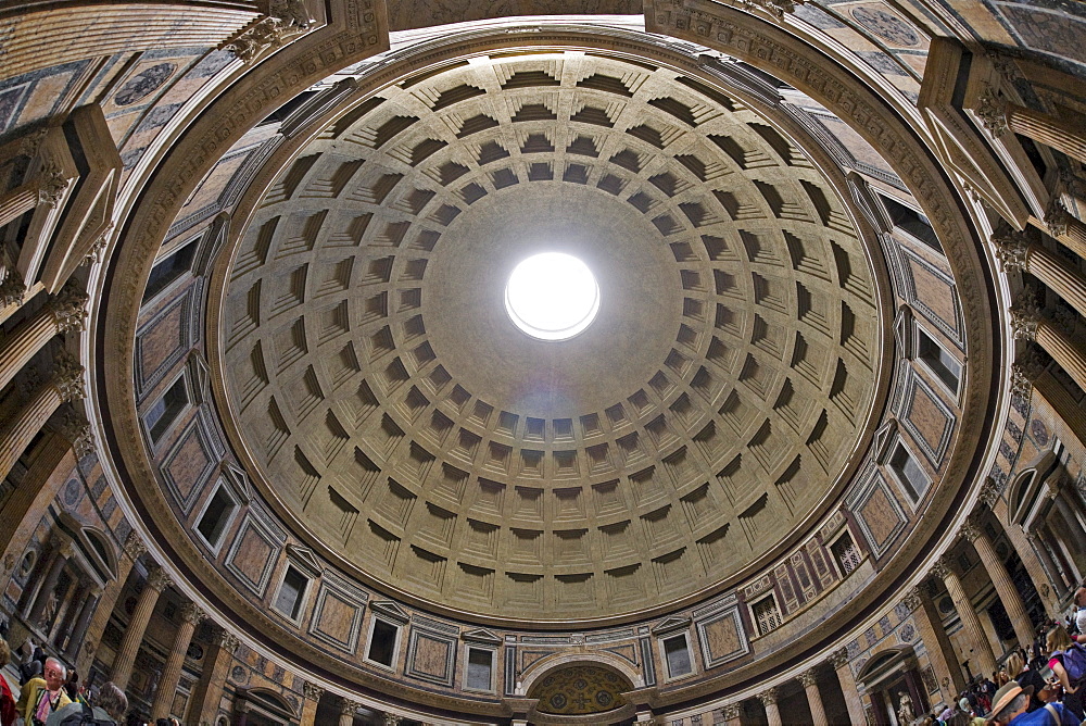 Cupola, interior view of the Pantheon, Rome, Italy, Europe