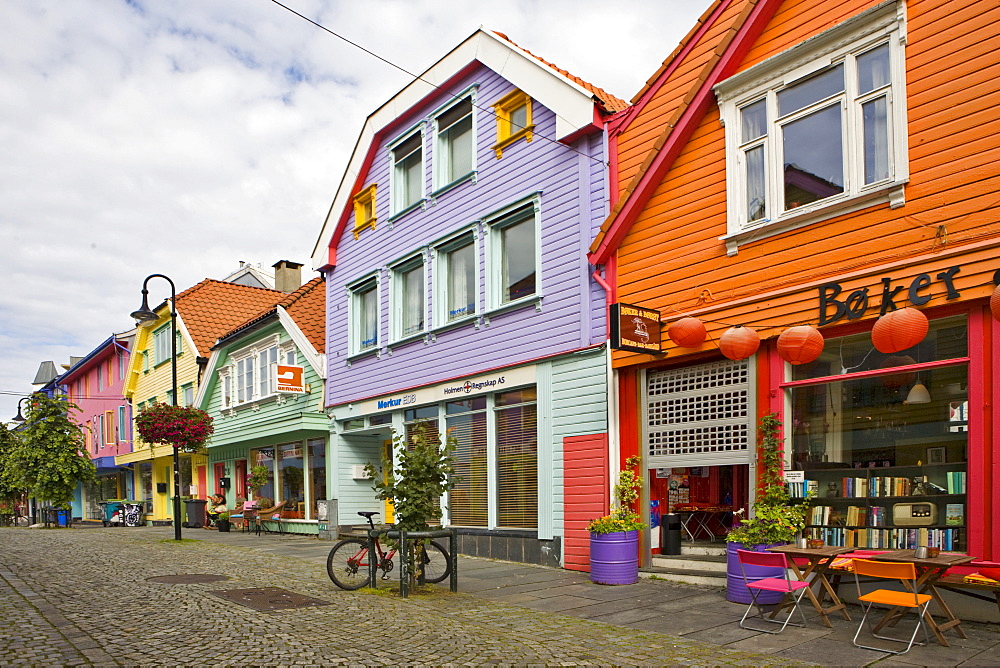 Colorful old wooden houses in the historic centre of Stavanger (European Capital of Culture 2008), Norway, Europe