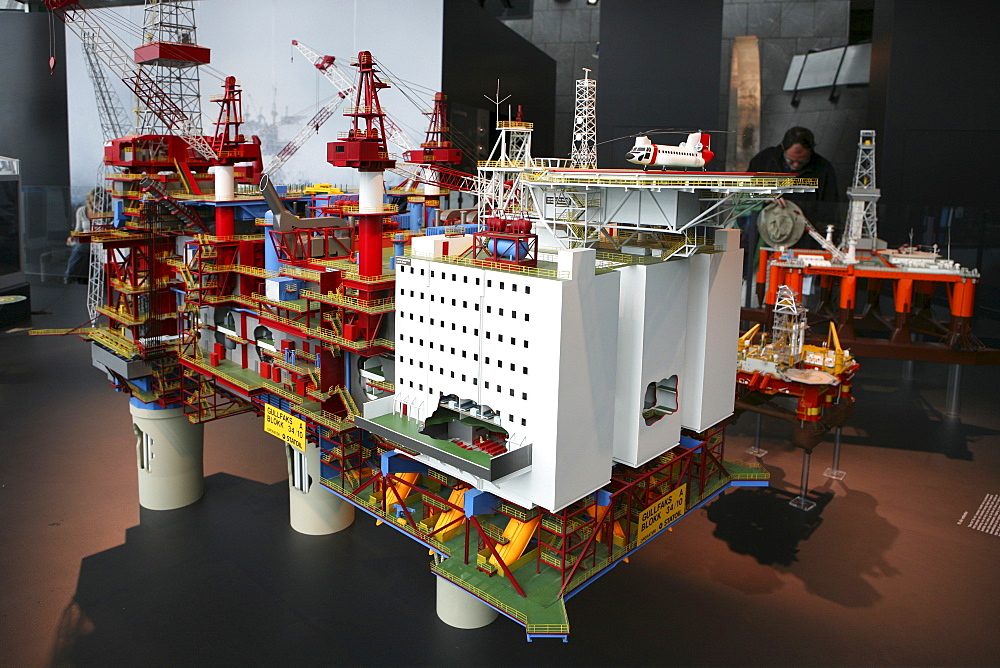 Model of an offshore oil rig, Petroleum Museum, Stavanger (European Capital of Culture 2008), Norway, Europe