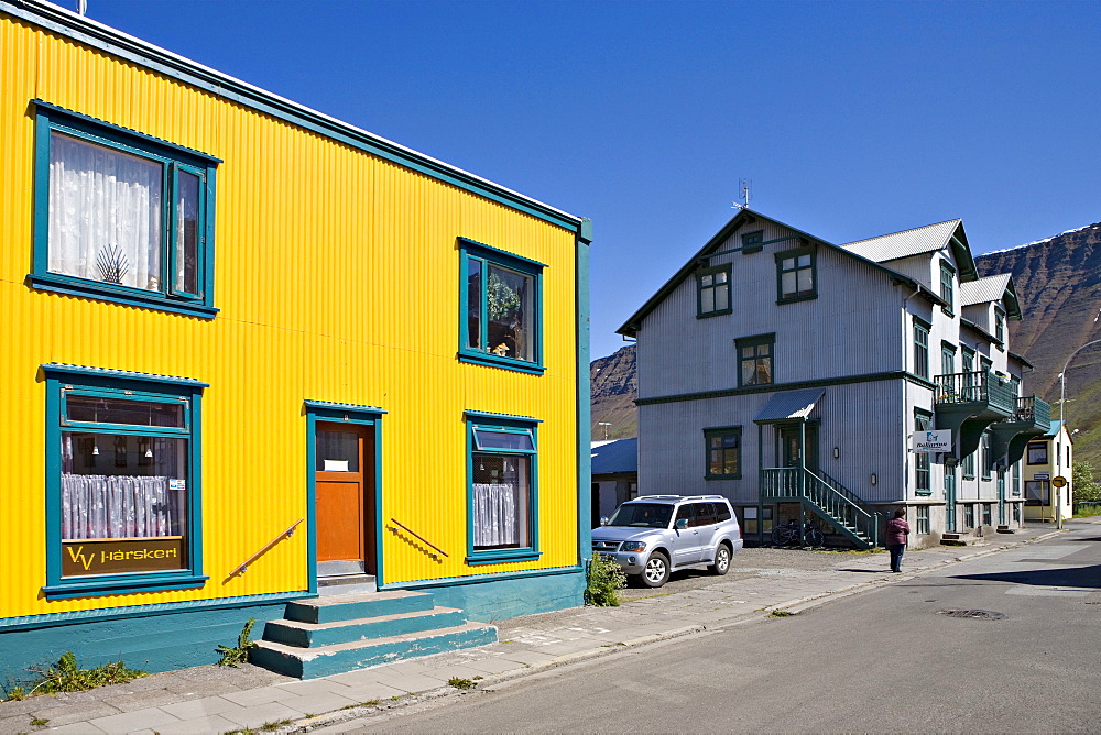 Colourful houses, Isafjoerï£¿ur, Western Fjord, Iceland, Atlantic Ocean