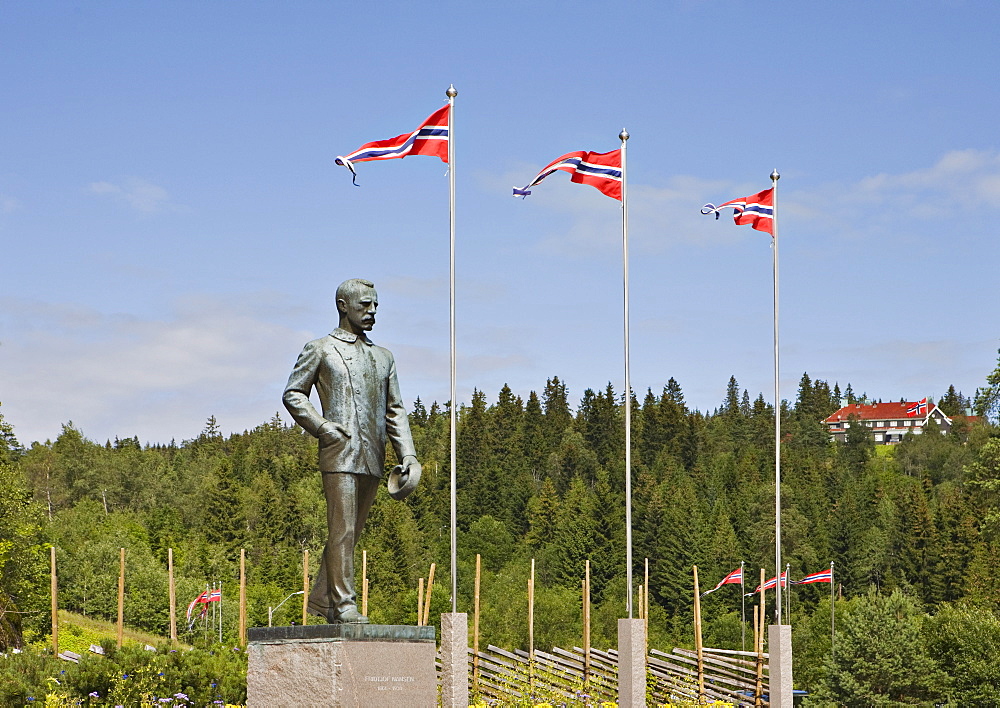 Fritjof Nansen Memorial, Norwegian explorer and scientist, Holmenkollen, Oslo, Norway, Scandinavia, Europe