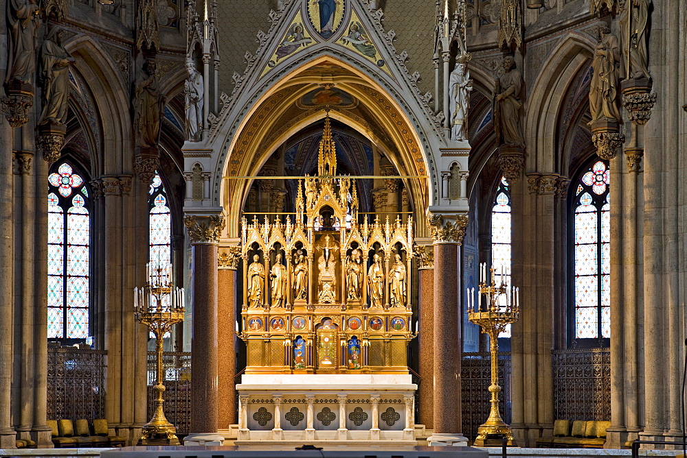 Altar at Votivkirche Church, neo-Gothic basilica in Vienna, Austria, Europe